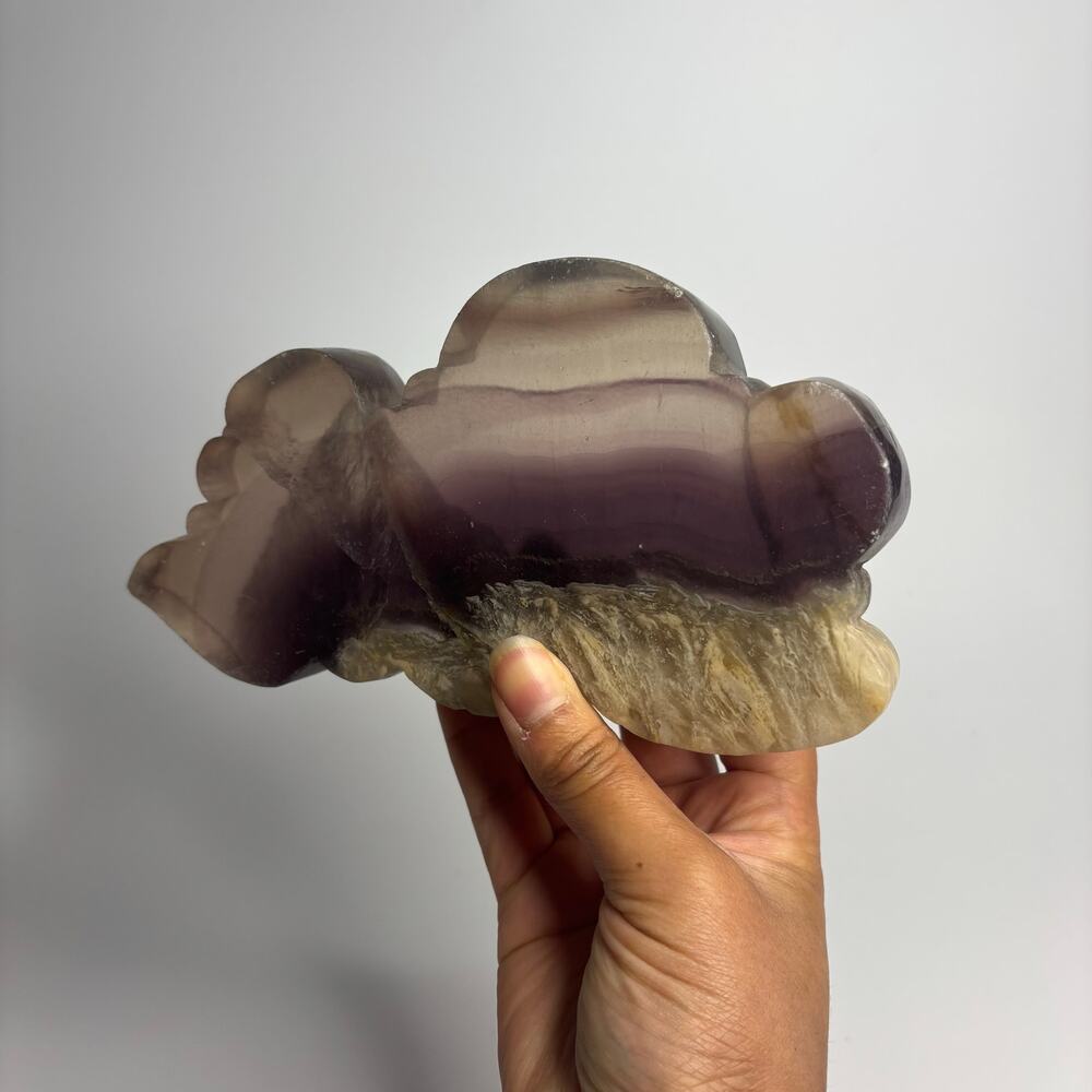Large Fluorite Cloud Sculpture | Natural Banded Purple Fluorite Crystal Display